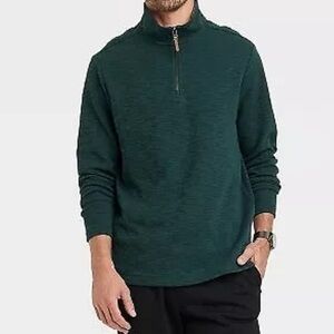 Goodfellow & Co green heather 1/4 zip pullover